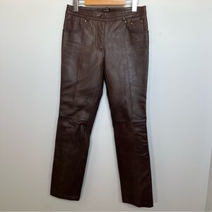 Danier Brown Leather Pants size 2